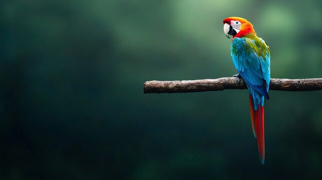 colorful macaw perched on a branch