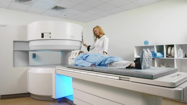 The doctor activates the MRI equipment, elevating the patient into the capsule. This advanced procedure allows for a deeper exploration of the patient&rsquo;s health, ensuring high diagnostic precision.