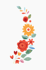 Colorful floral vector illustration