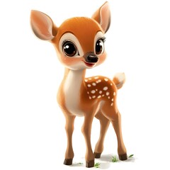 Obraz premium A sweet little fawn with big eyes and a cheerful expression