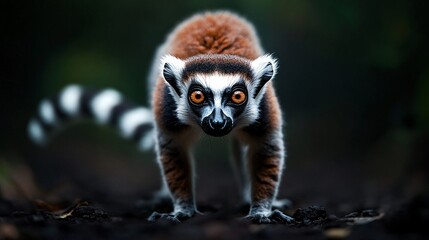 Obraz premium Lemur Staring Intently in a Natural Setting