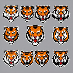 tiger mascot carton character logo