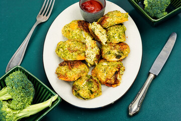 Delicious broccoli cutlet.