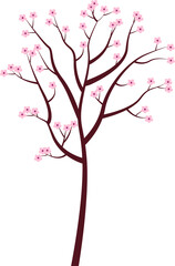 Fototapeta premium Spring blossom tree. Vector illustration with transparent background.