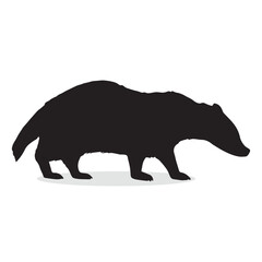 Badger Silhouette, cute Badger Vector Silhouette, Cute Badger cartoon Silhouette, Badger vector Silhouette, Badger icon Silhouette, Badger vector																									