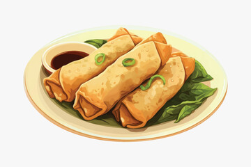 Crispy spring rolls with sauce