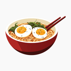 Delicious ramen bowl illustration