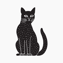 Stylized black cat illustration