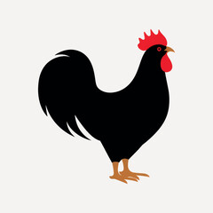 Bold rooster silhouette design