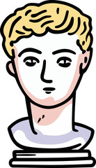 Fototapeta premium Stylized Vector Bust of a Classical Male Figure