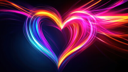 Abstract glowing heart with motion blur effect