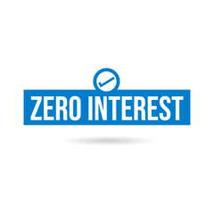 Zero interest finance money icon label design vector