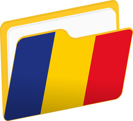 Fototapeta premium File folder icon with flag of Romania