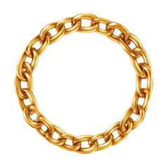 Golden jewelry chain isolated on white and transparent   background. PNG cutout. 
