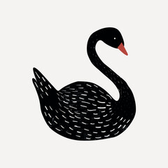 Elegant black swan illustration