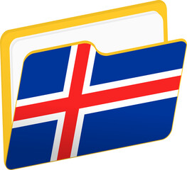 Fototapeta premium File folder icon with flag of Iceland