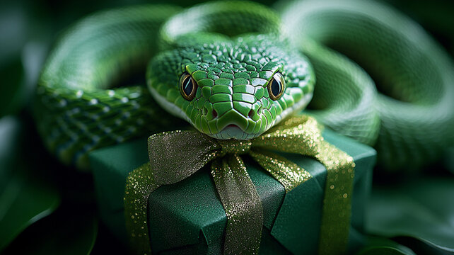 A green snake. 
