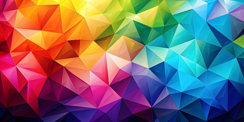 Fototapeta premium Vibrant multicolored polygonal facets creating a modern abstract background, abstract, vibrant, colorful, polygonal