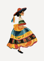 Colorful traditional Mexican dancer