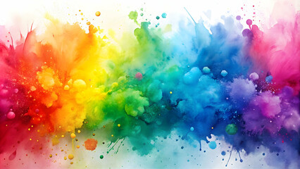 Rainbow watercolor splash background, watercolors, rainbow colors, vibrant, colorful, art, painting, abstract