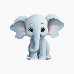 Fototapeta premium Cute cartoon baby elephant illustration
