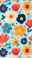 Pattern flowers illustration background