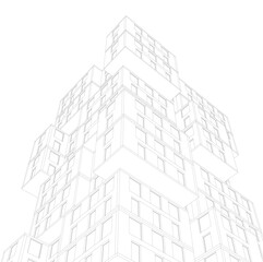 Modern building 3d illustration