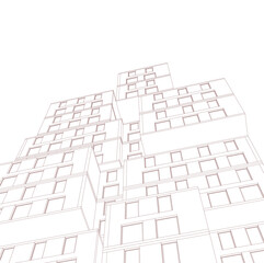 Modern building 3d illustration