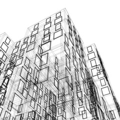 Modern building 3d illustration