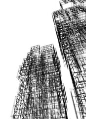 Modern building 3d illustration