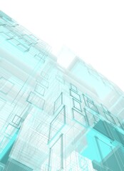 Modern building design 3d rendering 