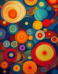 Fototapeta premium Abstract pattern of colorful circles