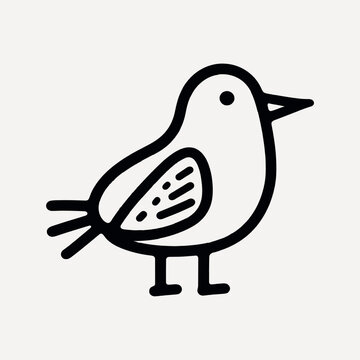 recommend clip art: Simple bird line art illustration