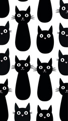 Cute black cat pattern