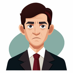 Man Avatar Bussiness Sad Cartoon Illustration Vector stock illustration