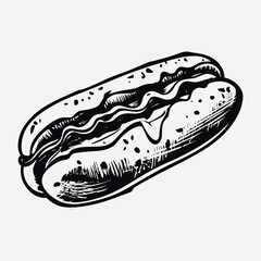 Vintage hot dog illustration