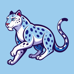 A drawing of a leopard with blue eyes
