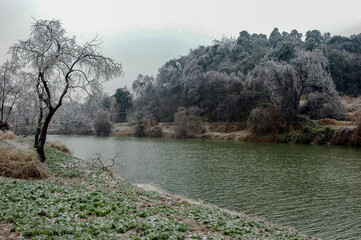 Snow and rime in rural China