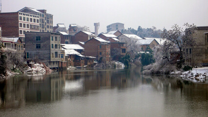 Snow and rime in rural China