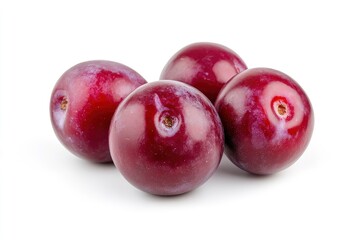 Obraz premium Plums isolated on White Background, closeup , ai