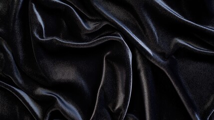 Obraz premium Deep black velvet with soft ripples and a subtle sheen, exuding richness and elegance for an upscale and refined texture