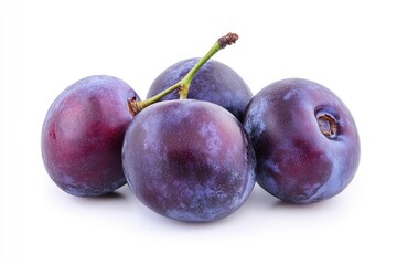 Obraz premium Plums isolated on White Background, closeup , ai