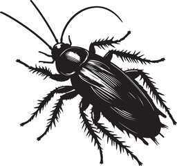 Printable  silhouette vector of a cockroach