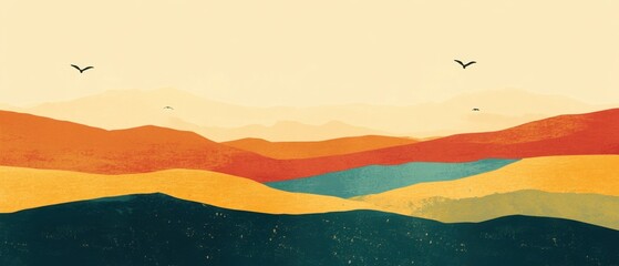 Vibrant earthtone landscape-inspired background with subtle gradients and natural textures Ideal for creating a grounded and warm atmosphere