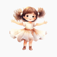 Adorable girl with pigtails