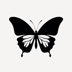 Elegant black butterfly silhouette