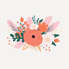 Elegant floral bouquet illustration