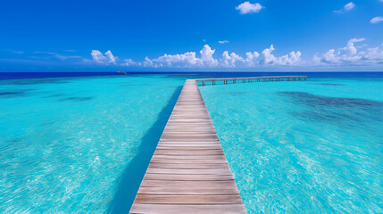 long Wooden bridges, beautiful photos, Maldives, long view.