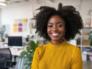 African American businesswoman, strong leader with her team. Network business, teamwork.