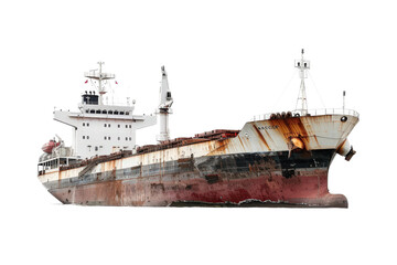 Cargo Ship Isolated on Clear Transparent Background High Definition 4K Image for Stock Photography and Shipping Design Projects